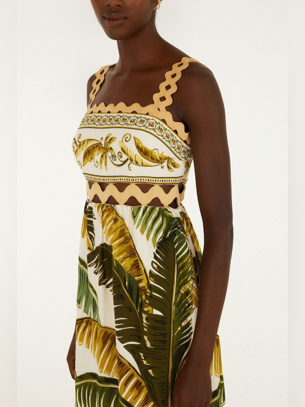 Farm Rio Sand Trancoso Wavy Trim Maxi Dress - Picture 3 of 4